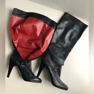 Black Leather Knee High Boots Sz 10